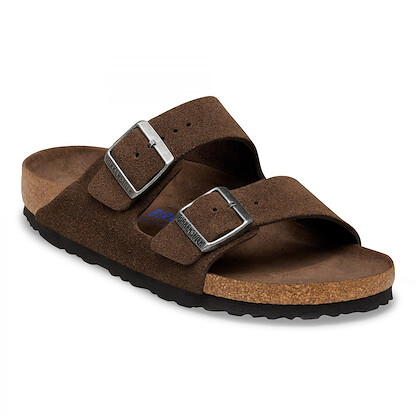 BIRKENSTOCK Women's Arizona Soft Footbed Carafe Brown Suede (narrow width) - 1031640