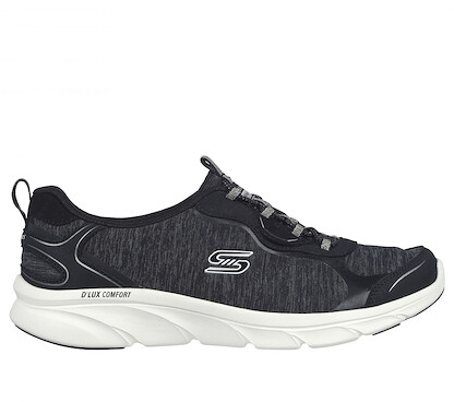 Skechers Women's D'Lux Comfort - Sunny Oasis Sneaker Black/White - 104342-BKW