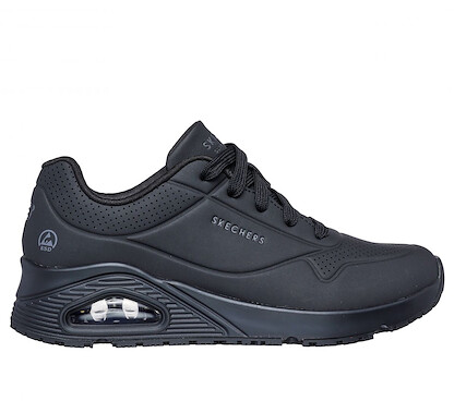 SKECHERS WORK Women's Relaxed Fit: Uno SR Soft Toe Slip Resistant Work Shoe Black - 108021-BLK