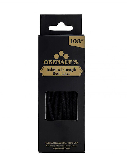 Obenauf's Industrial Strength Boot Laces Black Waxed Round - 108 Inch (1 pair) - 1112-108