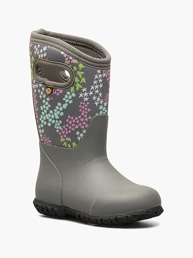 BOGS KIds' York Star Heart Rainboots Gray Multi - 72886-062