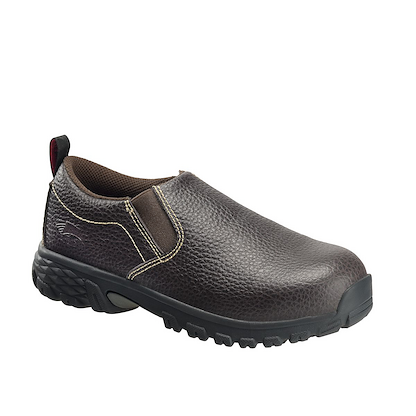 Avenger Women's Flight Slip-On Aluminum Toe SD Work Shoes Brown - A7020