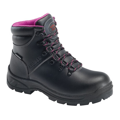 Avenger Women's 6" Builder Soft Toe EH Waterproof Work Boots Black/Pink - A8674