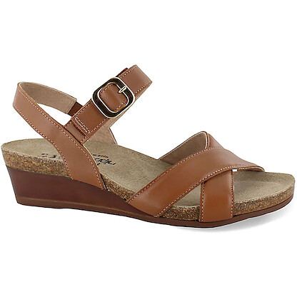 Naot Women's Throne Wedge Sandal Caramel Leather - 104121-EBA