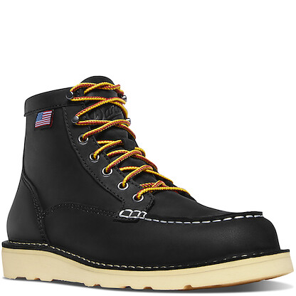 DANNER WORK Women's 6" Bull Run Moc Toe Soft Toe EH Work Boot Black - 15587
