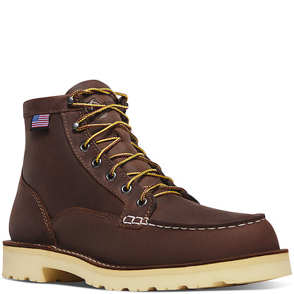 DANNER WORK Men's 6” Bull Run Moc Toe Steel Toe EH Work Boot Brown - 15591