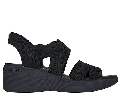 Skechers Women's Hands Free Slip-ins Pier-Lite Slip On By Wedge Sandal Black - 163510-BBK