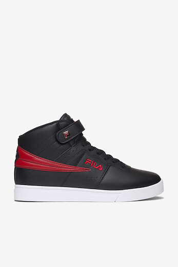 FILA Men's Vulc 13 2D High Top Sneaker Black/White/Fila Red - 1FM01752-014