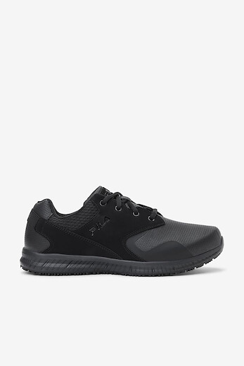 FILA WORK Men's Memory Layers Soft Toe Slip Resistant Work Shoe Black/Black/Black - 1LW00159-001