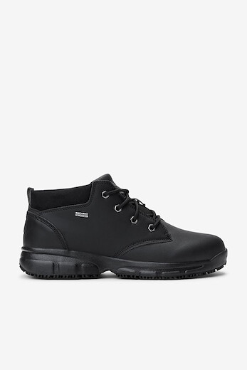 FILA WORK Men's Memory Mike Mid Soft Toe Slip Resistant Work Shoe Black/Black/Metallic Silver  - 1SL15003-001