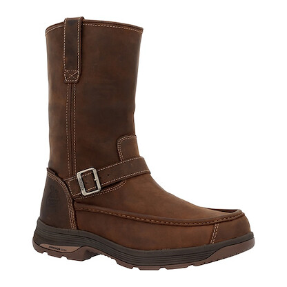 GEORGIA BOOT Men’s 11” Athens SuperLyte Waterproof Wellington Soft Toe Pull-On Boot Brown - GB00723