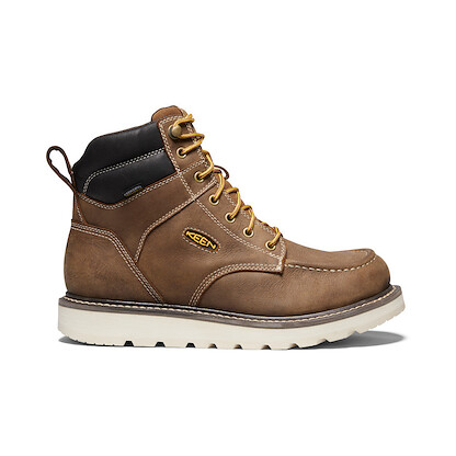 KEEN Utility Men's 6" Cincinnati Soft Toe Waterproof Wedge Work Boot Belgian/Sandshell - 1023223