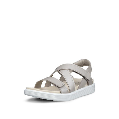 ECCO Women's Soft Cross Strap Sandal Pure Cashmere Metallic Leather - 23881361564