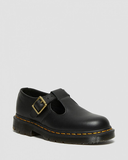 Dr Martens Women's Polley Slip Resistant Shoes Black Industrial Full Grain Leather - 25623001