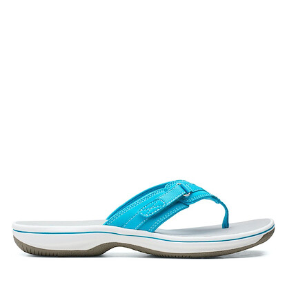 Clarks Women's Breeze Sea Flip-Flop Aqua Synthetic - 26158714