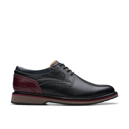Clarks Men's Monahan Plain Toe Black Leather - 26179976