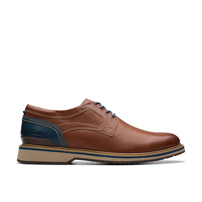 Clarks Men's Monahan Plain Toe Color Tan Leather - 26179977