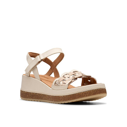 Clarks Women's Kassanda Bar Sandal Cream Multi Leather - 26181435