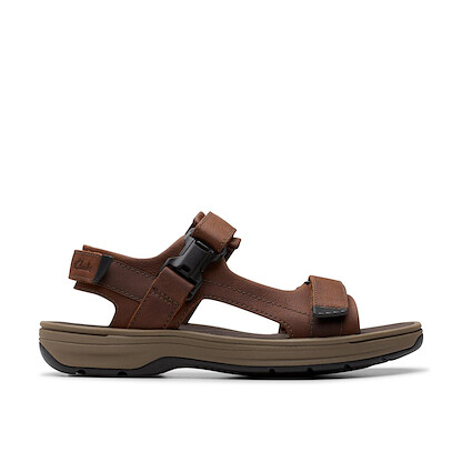 Clarks Men's Saltway Edge Sandal Dark Brown Leather - 26184777