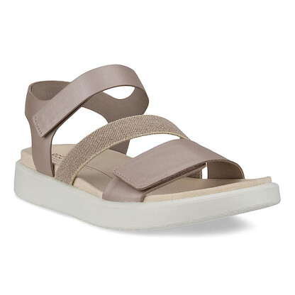 ECCO Women's Flowt 2 Band Sandal Grey Rose Metallic - 27371351487
