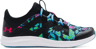 Under Armour Girls' Pre-School UA Infinity 3 Alternate Lace Running Shoes Black/Fresco Blue/Penta Pink - 3023405-004