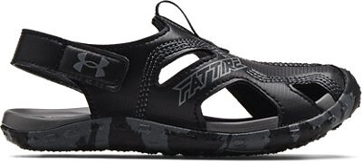 Under Armour Boys' Pre-School Fat Tire Defender Sandals Black/Black/Hyper Green - 3023783-001
