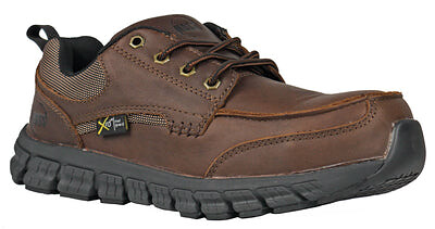 HOSS Men's Stepper Ultra Light Composite Toe ESD Internal Metatarsal Guard Work Shoe Brown - 30240