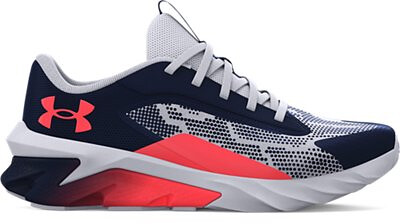 Under Armour Boys' Pre-School UA Scramjet 4 Running Shoes Midnight Navy/Mod Gray/Beta Red - 3024209-401