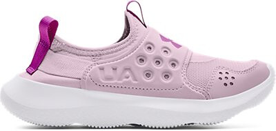 Under Armour Girls' Grade School UA Runplay Running Shoes Pink Fog/White/Strobe - 3024215-603