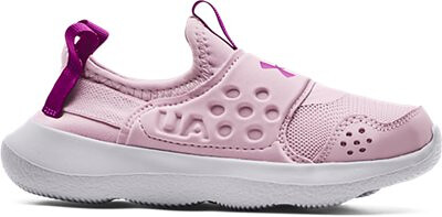 Under Armour Girls' Pre-School UA Runplay Running Shoes Pink Fog/White/Strobe - 3024216-603