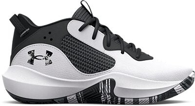Under Armour Unisex Kids' Pre-School Lockdown 6 Basketball Shoes White/Black/Black - 3025618-101