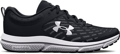Under Armour Men's UA Charged Assert 10 Wide (4E) Running Shoes Black/Black/White - 3026176-001