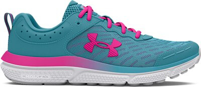 Under Armour Girls' Grade School UA Assert 10 Running Shoes Mod Glacier Blue/Halo Gray/Rebel Pink - 3026189-400