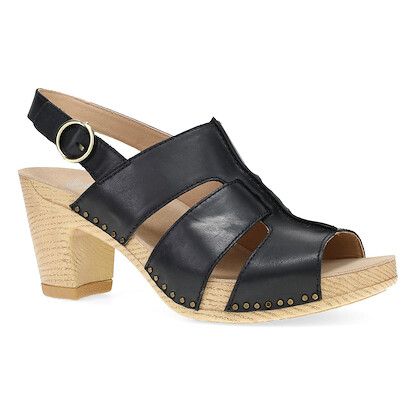 Dansko Women's Tatiana Pull Up Sandal Black Leather - 3116101400