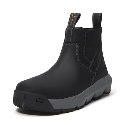 Timberland PRO Men's Morphix Chelsea Composite Safety Toe GripMax Slip Resistant Work Boot, Black Leather, 8.5W