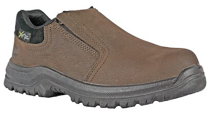 HOSS Men's Worker Slip-On Composite Toe Internal Metatarsal Guard Work Shoe Brown Crazy Horse  - 30402