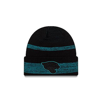 New Era Men's Black Jacksonville Jaguars 2021 NFL Sideline Tech Cuffed Knit Hat