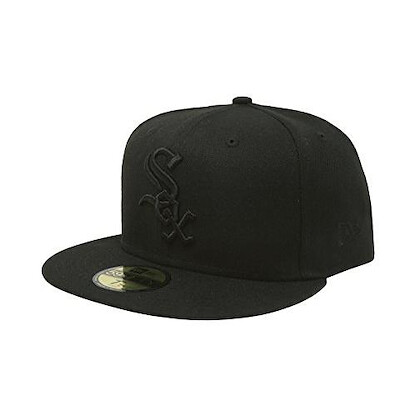New Era 59Fifty Hat Chicago White Sox Black on Black Cap 11591168