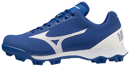 Mizuno Unisex Kids' Wave Lightrevo Junior Molded Low Baseball Cleat Royal/White - 320673.5200