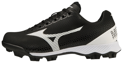 Mizuno Unisex Kids' Wave Lightrevo Junior Molded Low Baseball Cleat Black/White - 320673.9000
