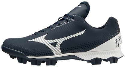 Mizuno Men's Wave Lightrevo TPU Molded Low Baseball Cleat Navy/White - 320681.5100
