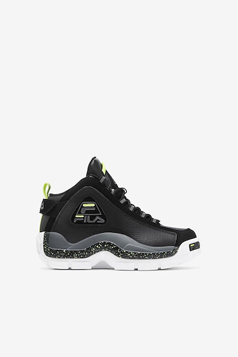 FILA Unisex Kids' Grant Hill 2 Basketball Shoes Black/Lime/Castlerock - 3BM01741-008