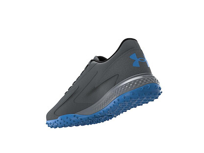 Under Armour Unisex Shadow Turf 3 Soccer Cleats Sneaker, Castlerock/Black/Blue Atlantis, 12 US Men