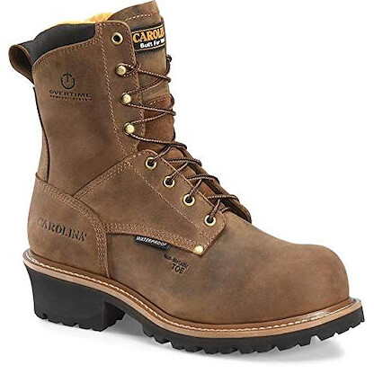 CAROLINA Men's 8" Poplar Composite Toe Waterproof Logger Work Boot Brown - CA9852