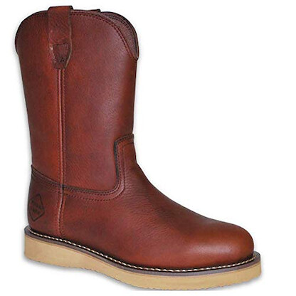 WORK ZONE Men's 10" Steel Toe Pull On Work Boot Dark Brown - S997DBR