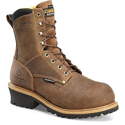 CAROLINA Men's 8" Poplar Composite Toe Insulated Waterproof Logger Boot Brown - CA9851