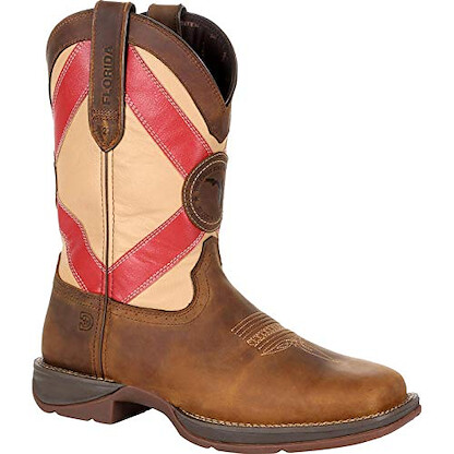 Durango Men's 11" Rebel™ by Durango Florida State Western Boot Saddle Brown/Florida Flag - DDB0233