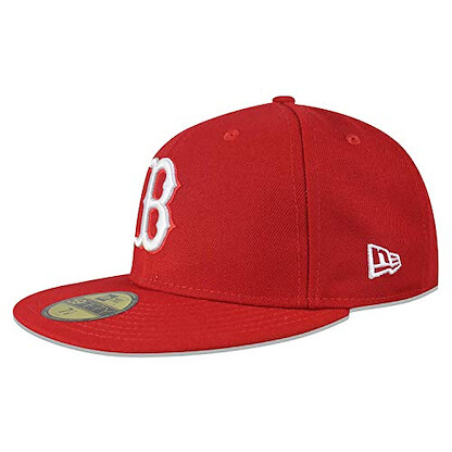 New Era Mens MLB Basic Boston Red Sox 59fifty Fitted Cap, Scarlet