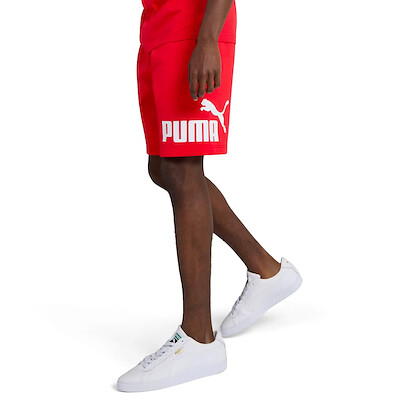Puma Men's Big Logo Fleece 10" Shorts (Available in Big & Tall), for All Time Red SS25, 4XL
