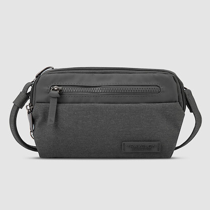Travelon Anti-Theft Metro Convertible Small Crossbody Heather Grey - 43416-51T